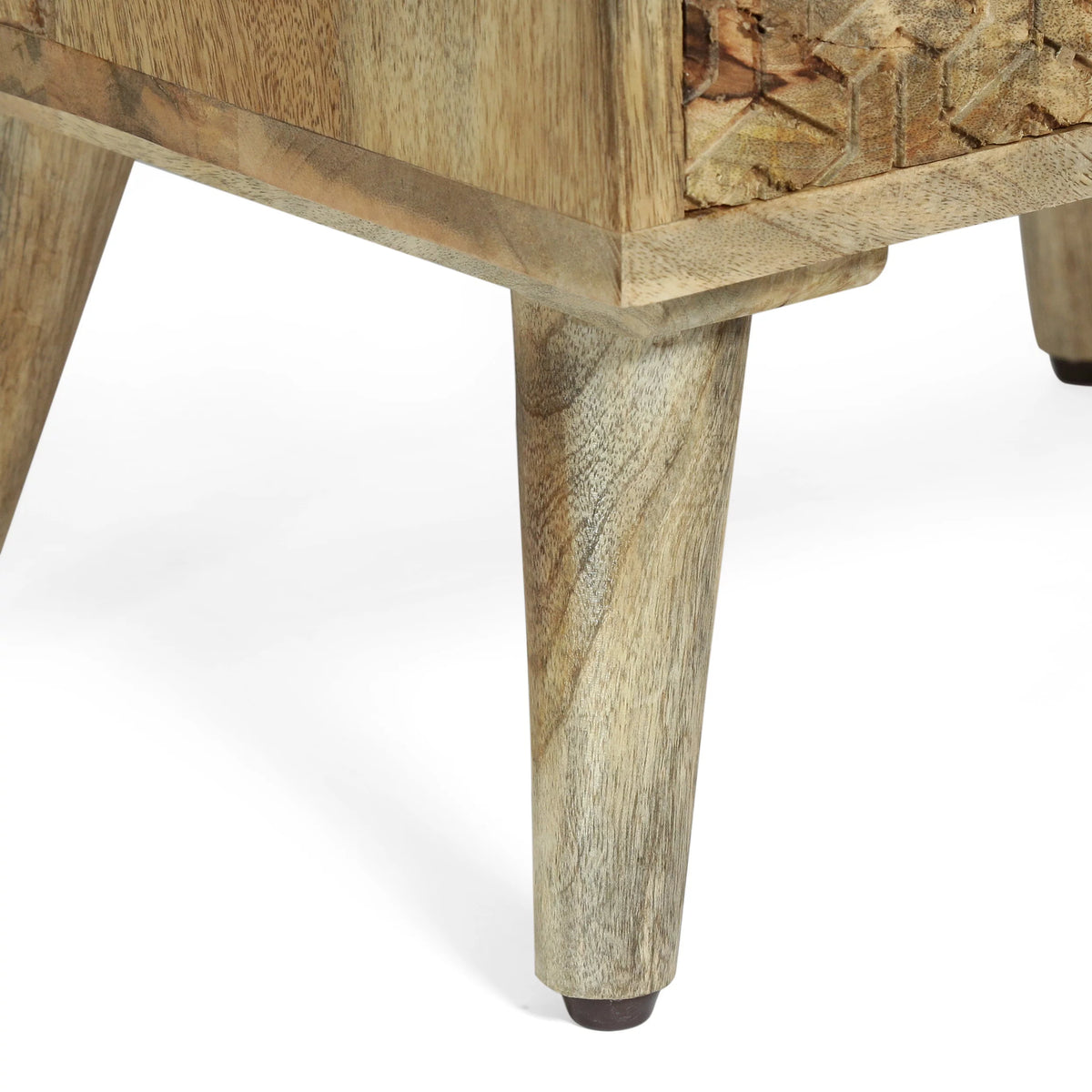 Handmade Mango Wood 3 Drawer Nightstand U466