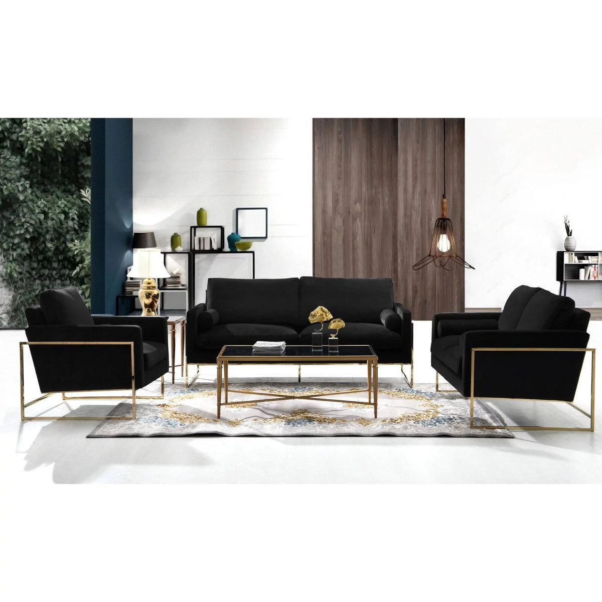 Navy Velvet Loveseat I45765