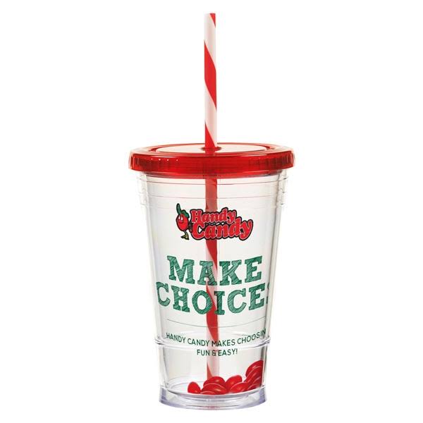 16 oz Double Wall Tumbler with Striped Straw U114100