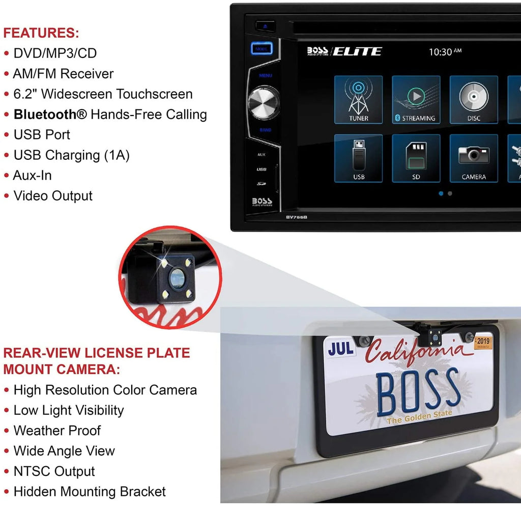 2 Din Bluetooth Touchscreen Car Stereo System D6859