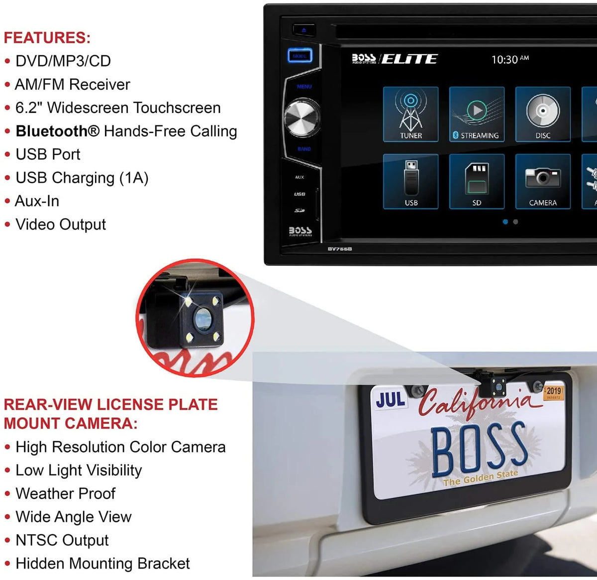 2 Din Bluetooth Touchscreen Car Stereo System D6859