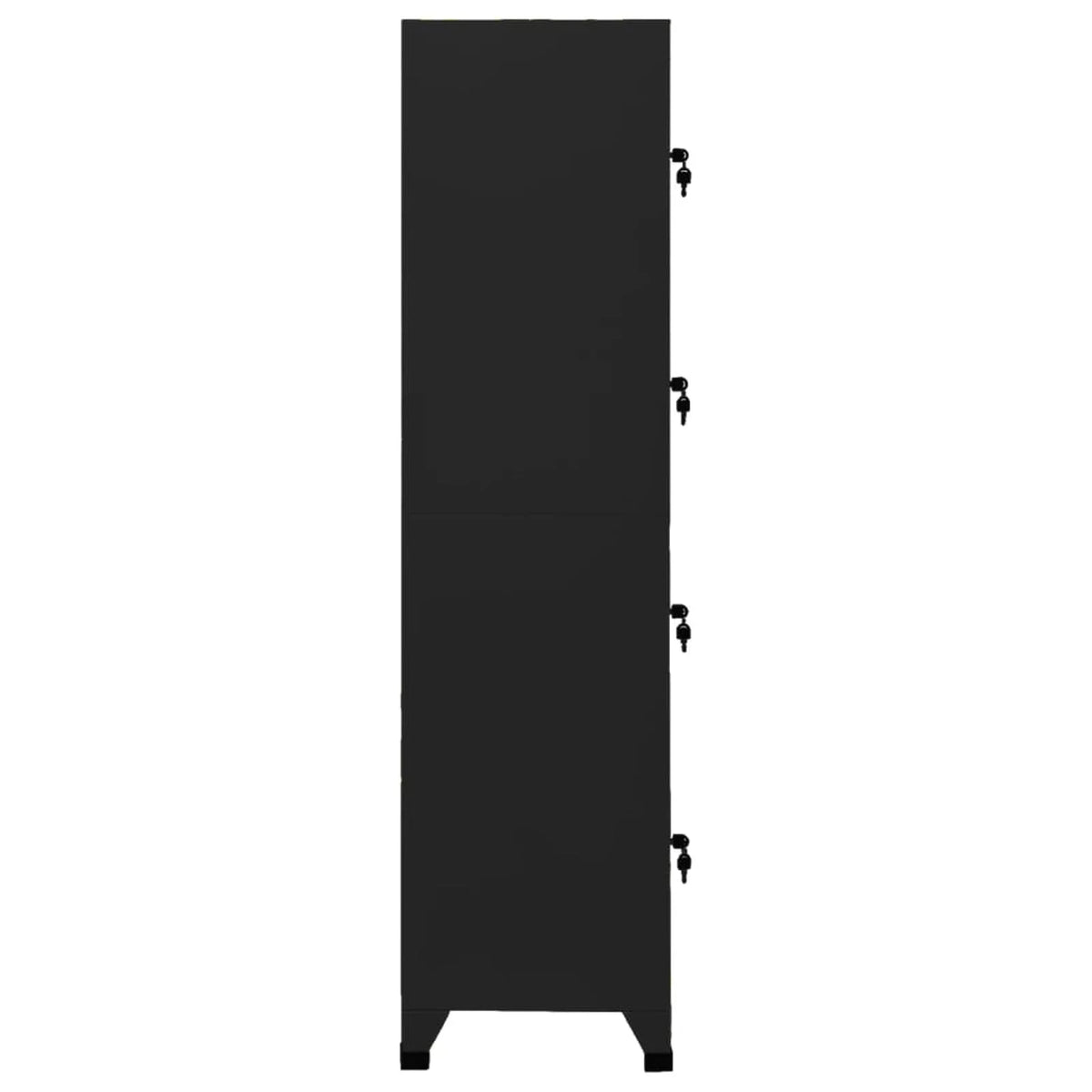 Black Steel Locker Cabinet with 4 Lockable Doors Y67190