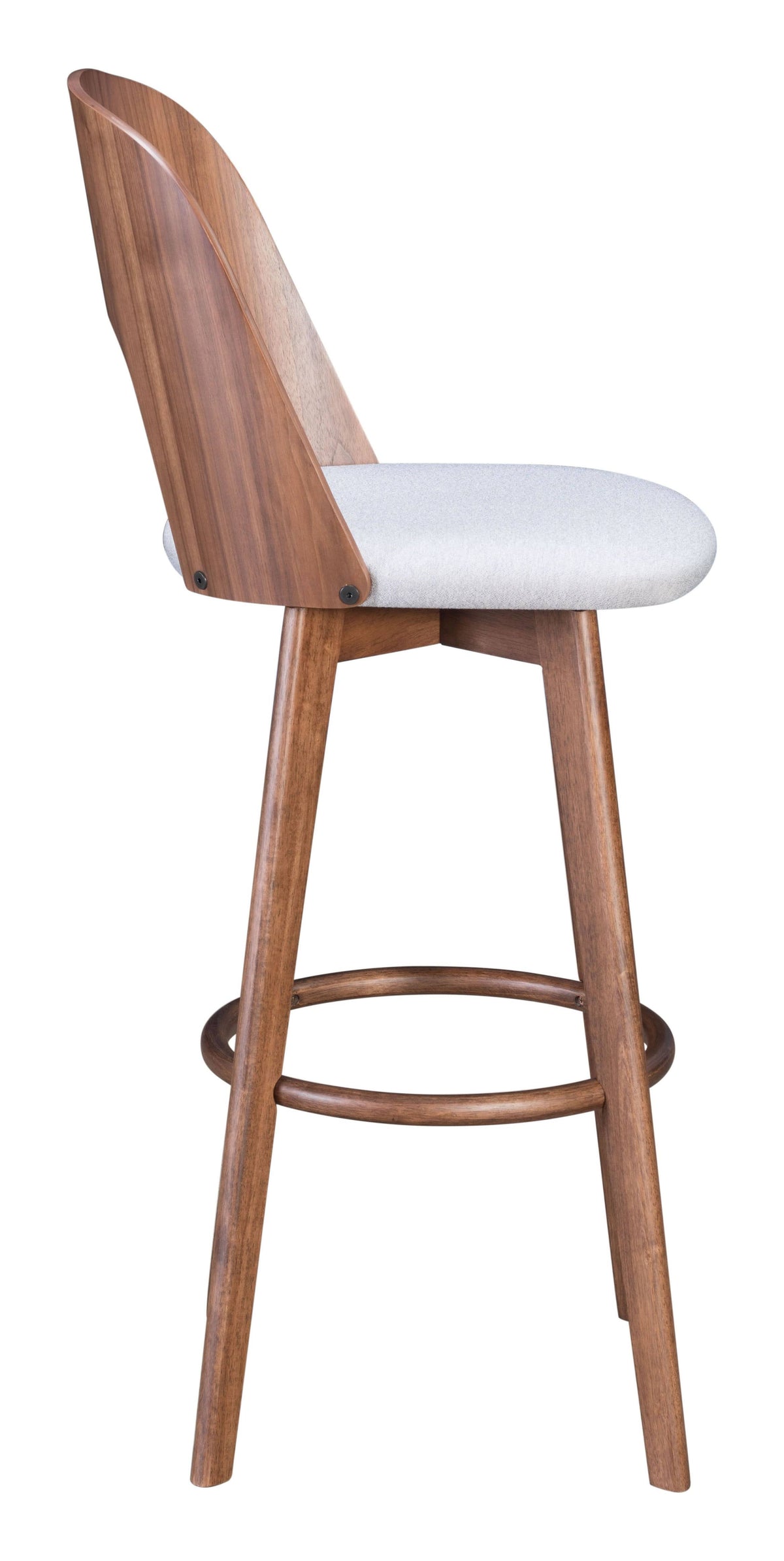 Walnut & Dark Gray Barstool (Set of 2) V81423