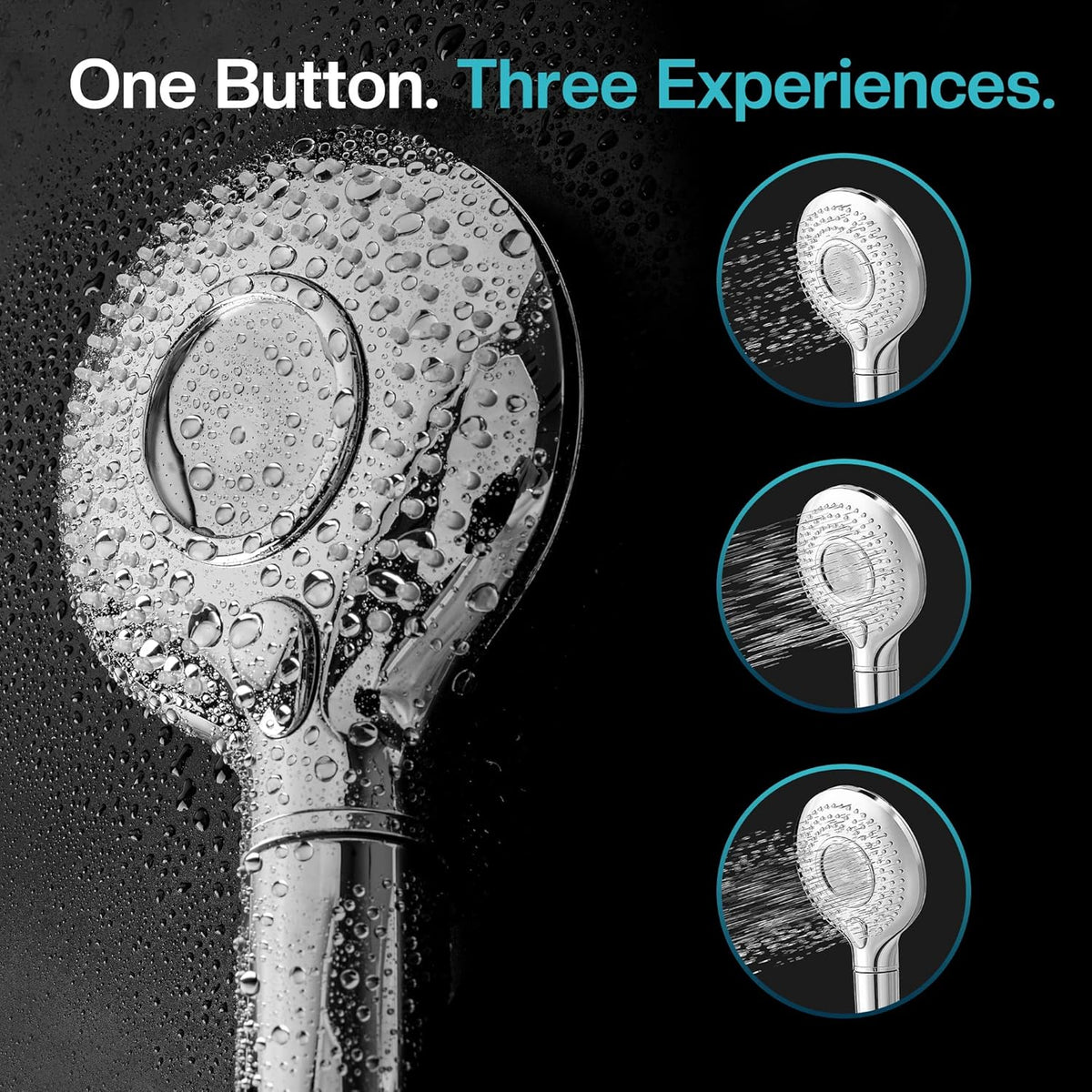 Handheld Shower Set with Hard Water Filter, 3 Shower Modes, Pack of 2 Y37745