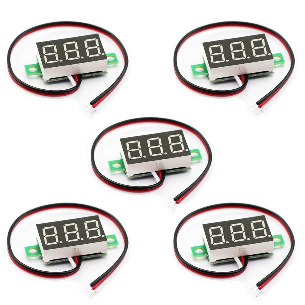 5pcs DC 0~30V Digital Voltmeter Red LED Display V405553