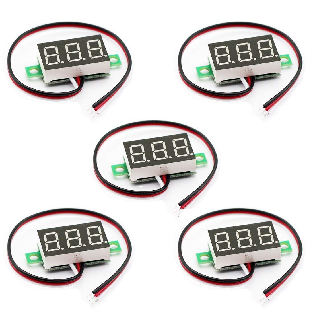 5pcs DC 0~30V Digital Voltmeter Red LED Display V405553