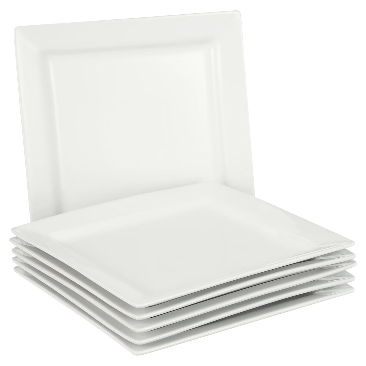 White Porcelain Dinner Plates, Set of 6 I64971