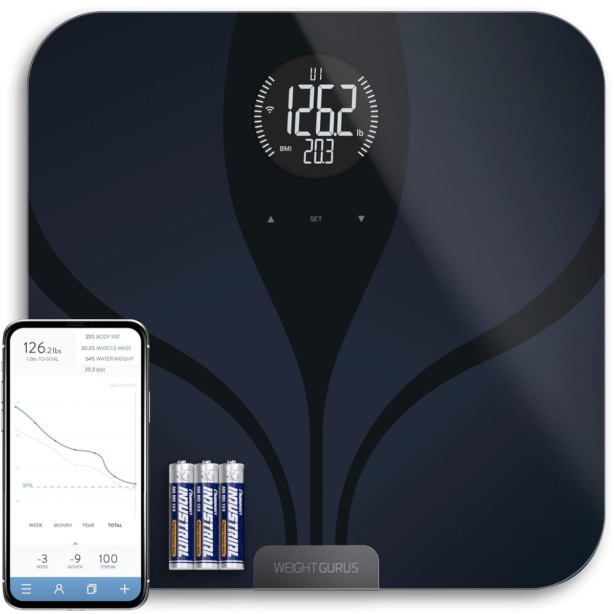 Black Bluetooth Digital Smart Scale Z389345