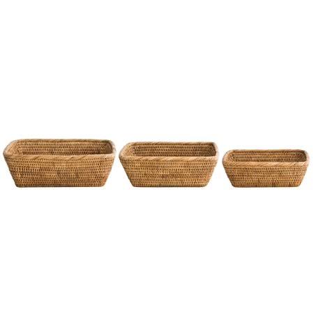 Rattan 3-Piece Basket Set, Brown I919