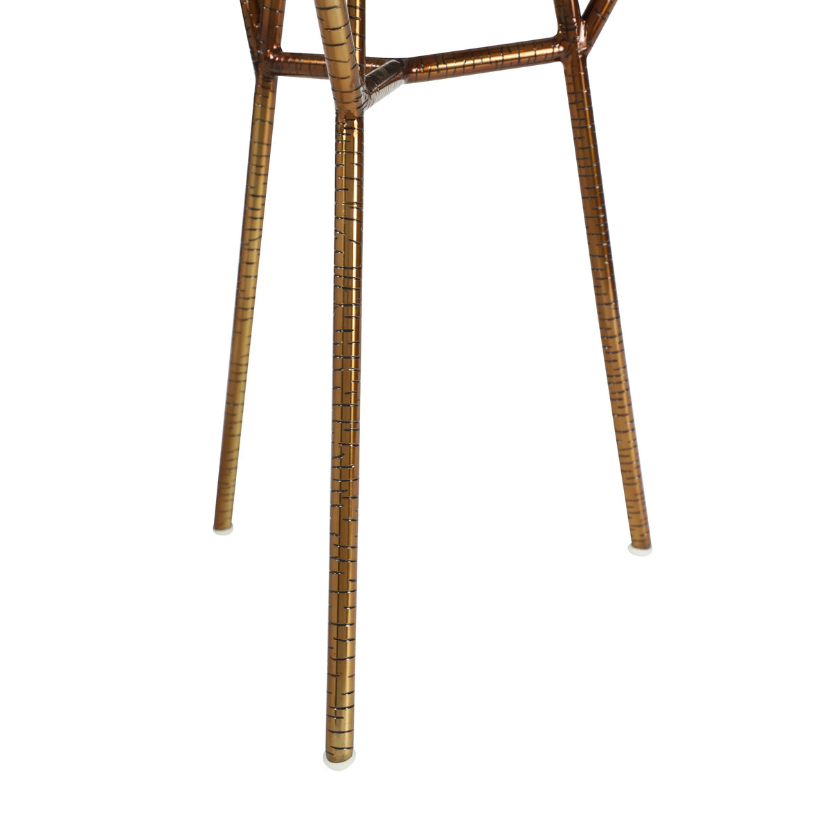 Bronze Petrified Stone 3 Tier Accent Table with Gold Base U70140