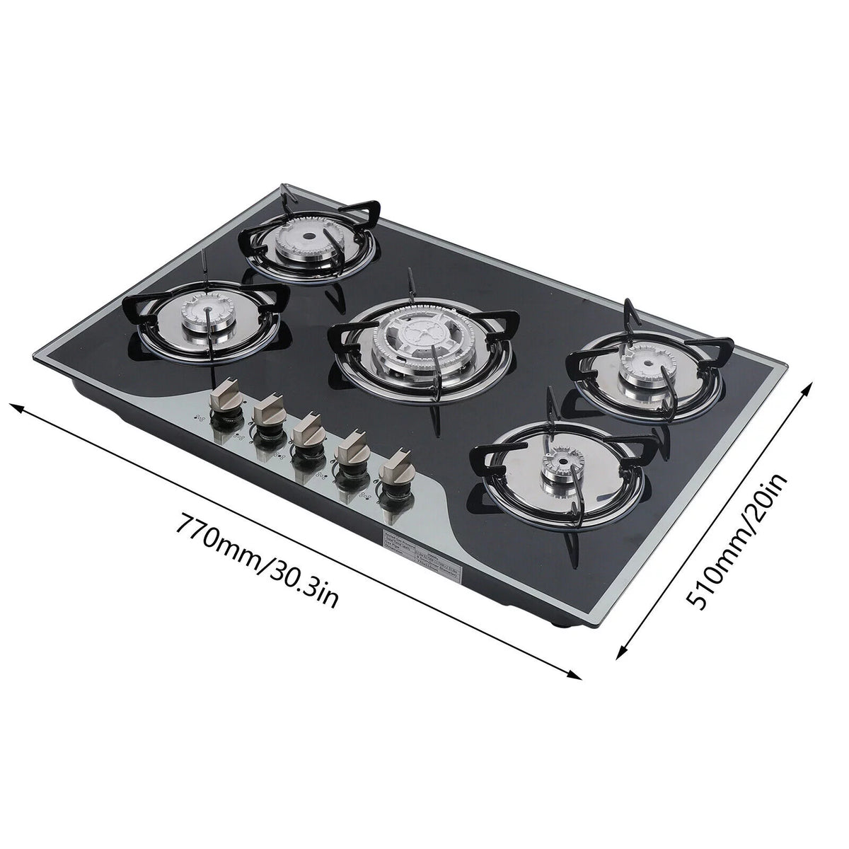 30"x20" 5 Burners Built-in Gas Cooktop B99831