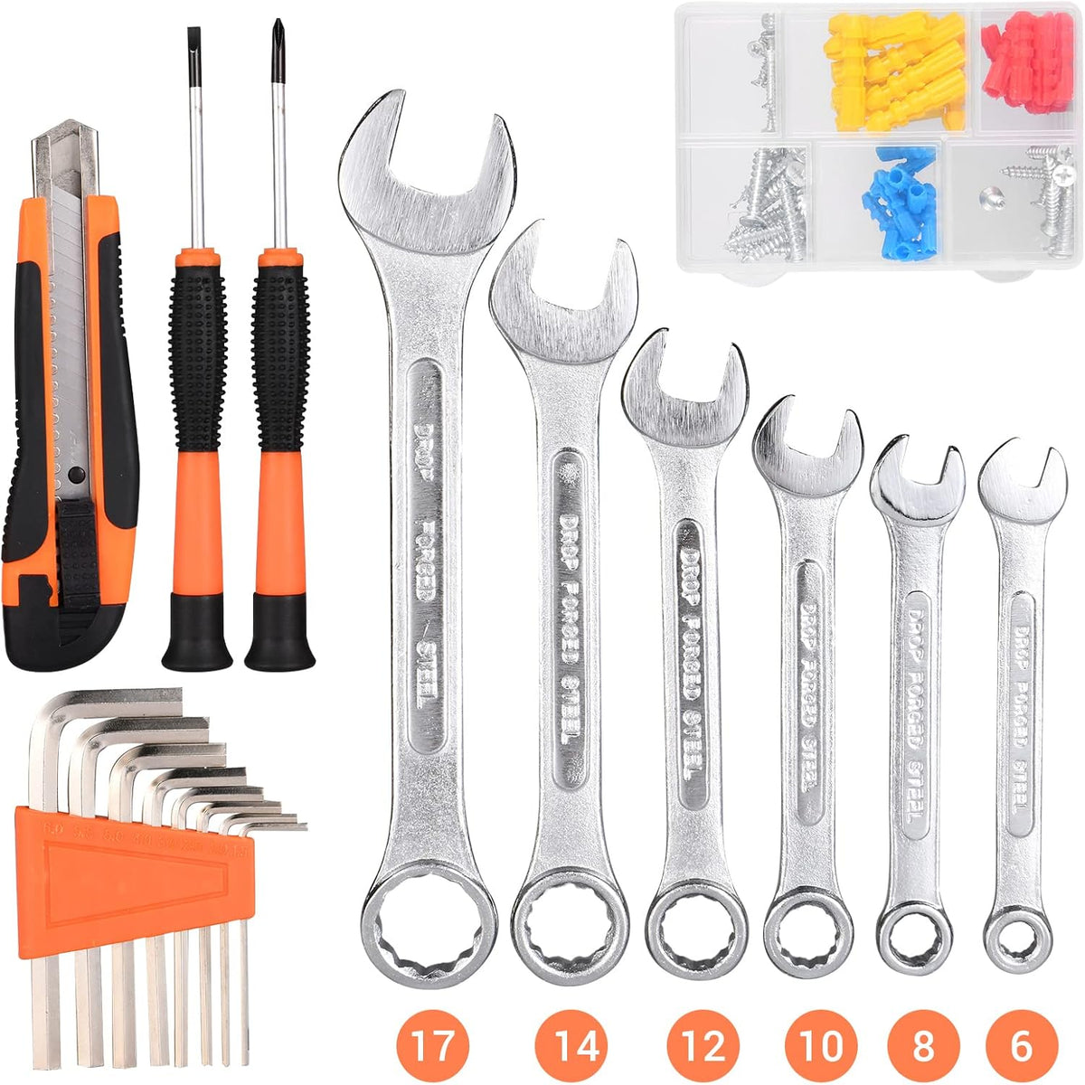 130 Piece Household Tool Kit Set with Toolbox Storage Case R516