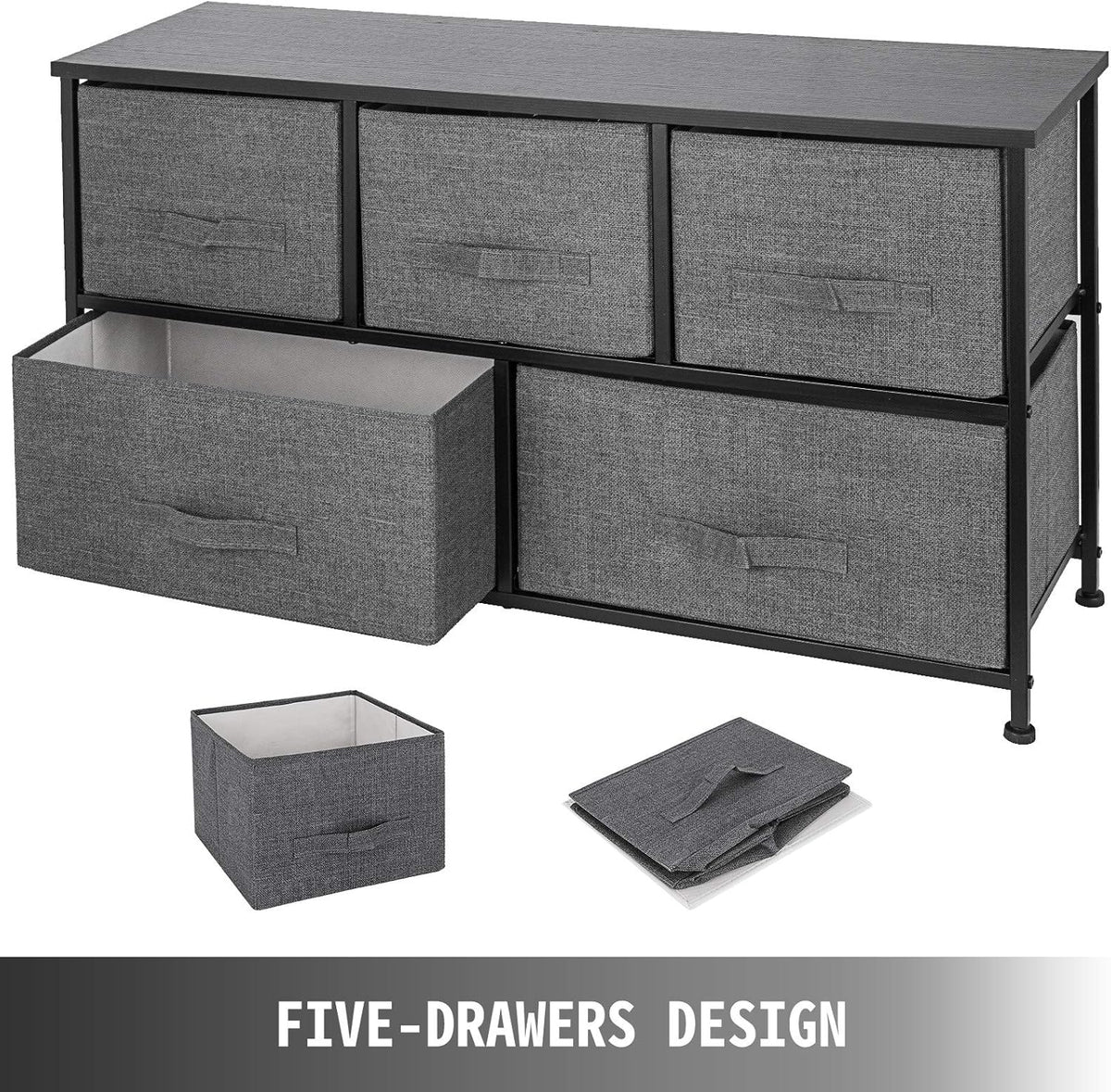 5 Drawer Steel Frame Fabric Storage Organizer R268