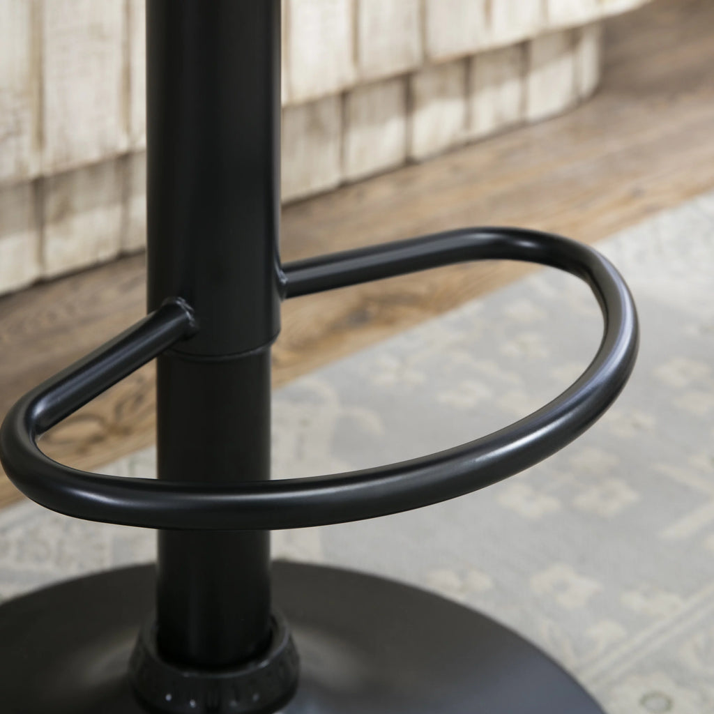 Set of 2 Swivel Adjustable Height PU Leather Bar Stool V314