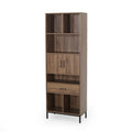 Walnut and Black Faux Wood Cube Bookcase N777092
