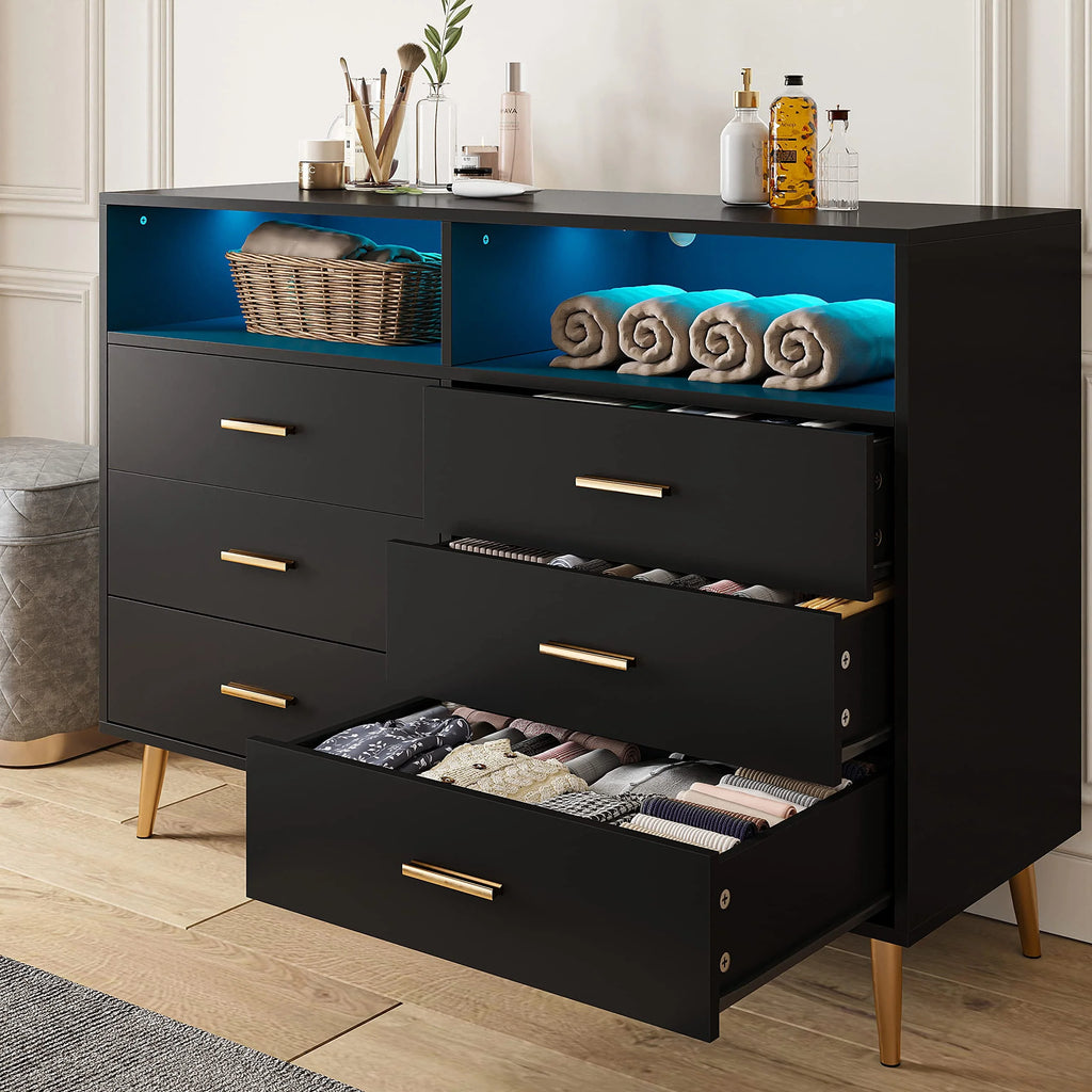 White 6 Drawer Wood Dresser P918422