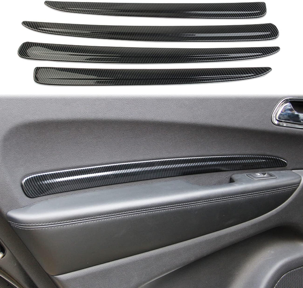 Carbon Fiber 4 Doors Panel Decor Trim Cover Pack of 2 N53679