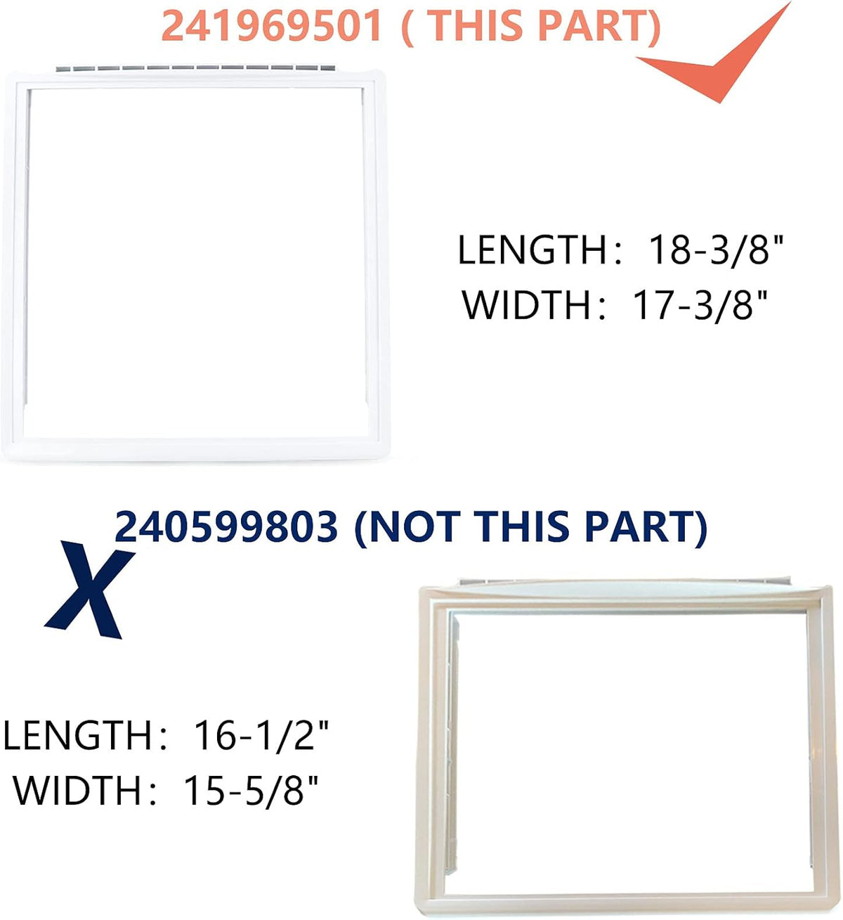 Crisper Pan Cover, Shelf Frame and Delicatessen Drawer Cover O405541