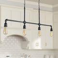4-Light Black Iron Linear Pendant L492