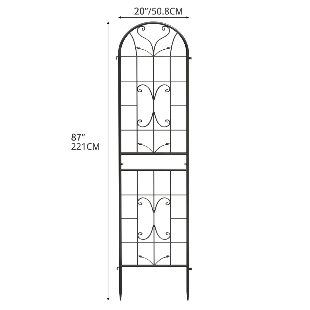 Black Metal Garden Arch Trellises 2 Pack R881362