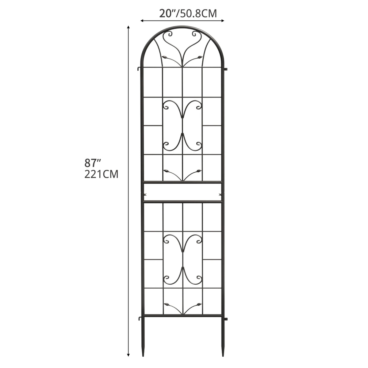Black Metal Garden Arch Trellises 2 Pack R881362