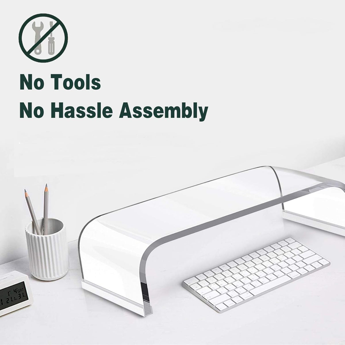 Acrylic Clear Monitor Screen Stand Riser, 20", Pack of 2 B710