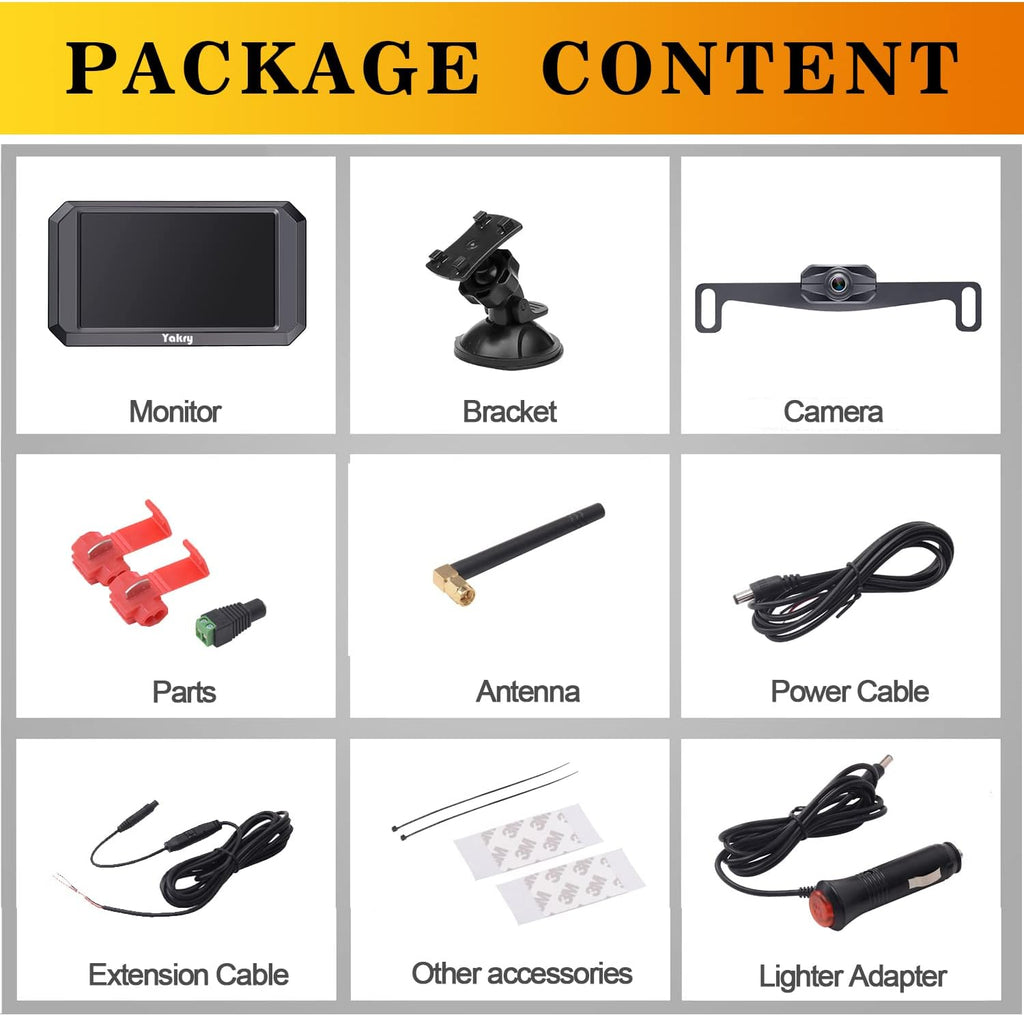 Wireless HD 1080P Backup Camera 5" Monitor Y589630
