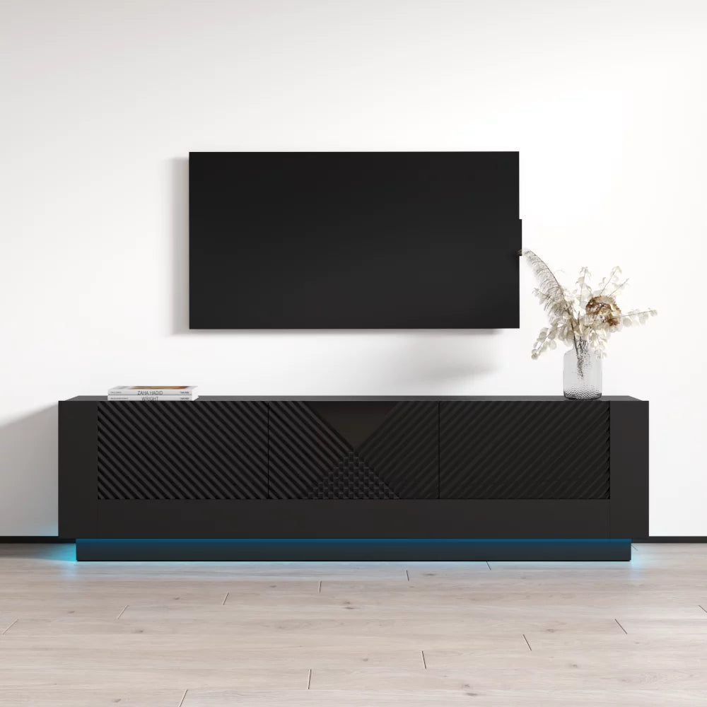 71" High Gloss TV Stand with Storage Cabinets F835