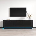 71" High Gloss TV Stand with Storage Cabinets F835