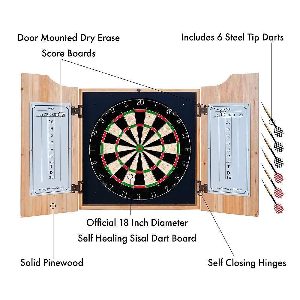 Dart Cabinet Set with Darts and Board N183
