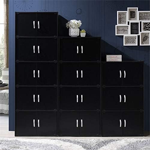 4 Shelf 8 Door Bookcase in Black K2501