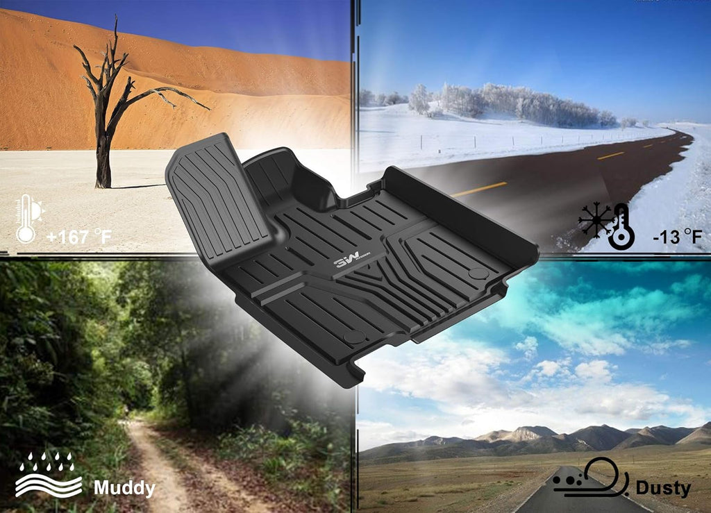 Black TPE All-Weather Car Floor Liners Full Set D170706