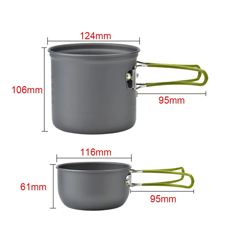Ultralight Camping Cookware Utensils Tableware Set Pot Pan V76358