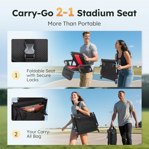 Folding Stadium Seat with Cup Holder and Cushion U70892