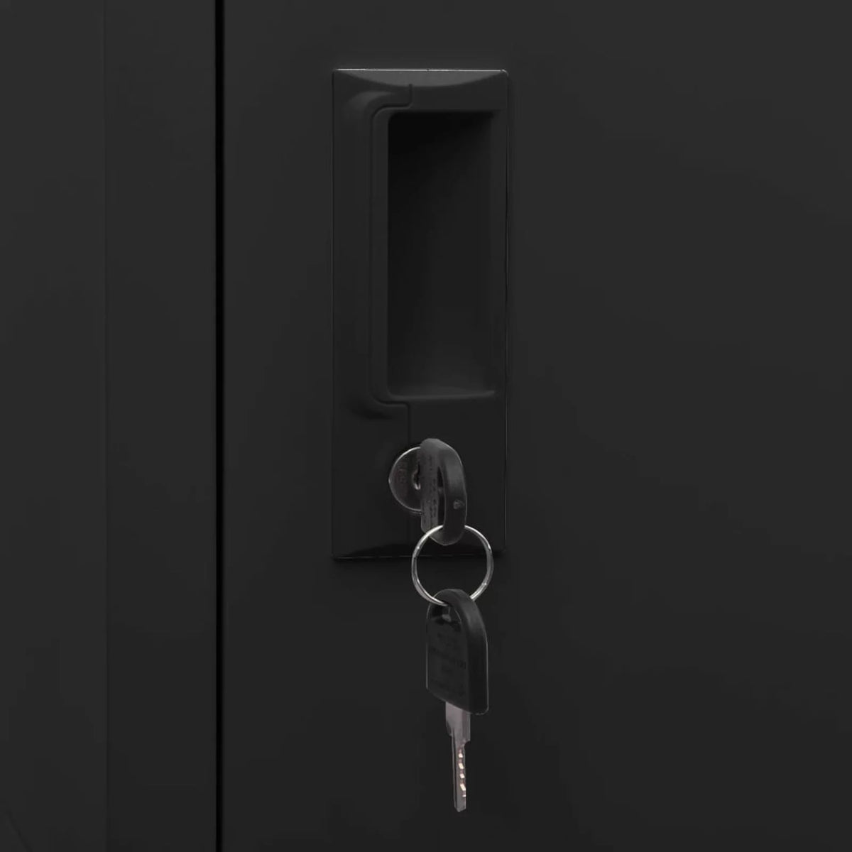 Black Steel Locker Cabinet with 4 Lockable Doors Y67190