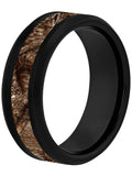 Black Tungsten Brown Camo Center 8MM Wedding Band Q16757