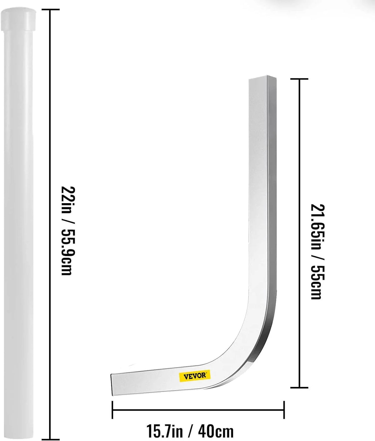 22 in. Steel Boat Trailer Guide-on with White PVC Tube Covers M7936