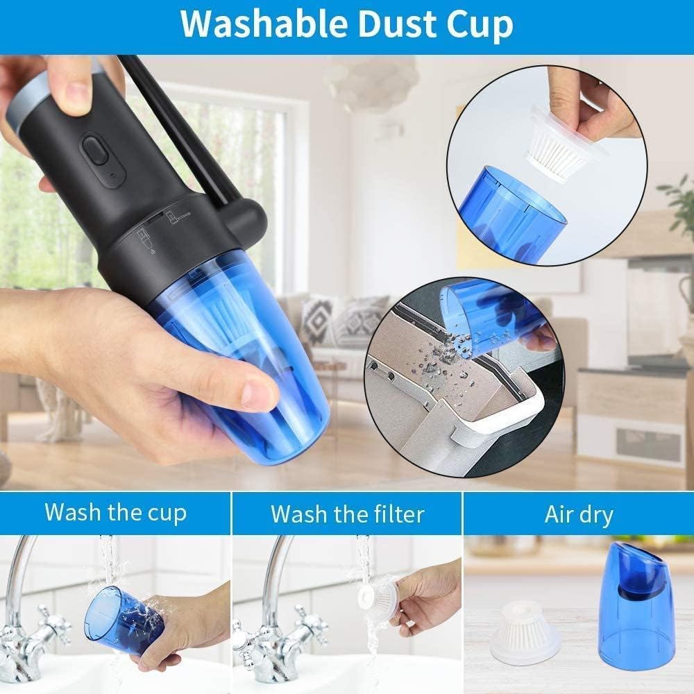 Compressed Air Duster 2-in-1, USB Rechargeable Electric Mini Vacuum Cleaner K994