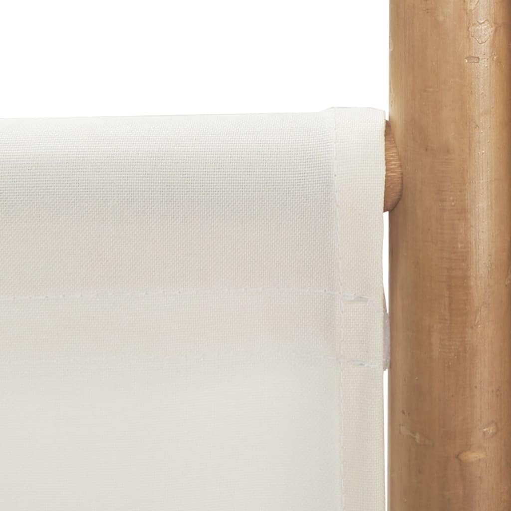 Cream White 4-Panel Bamboo Room Divider I596