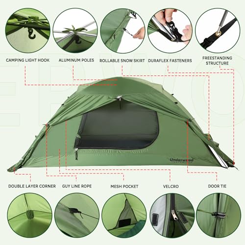 Lightweight 4-Season Waterproof Backpacking Tent for One Person F17843