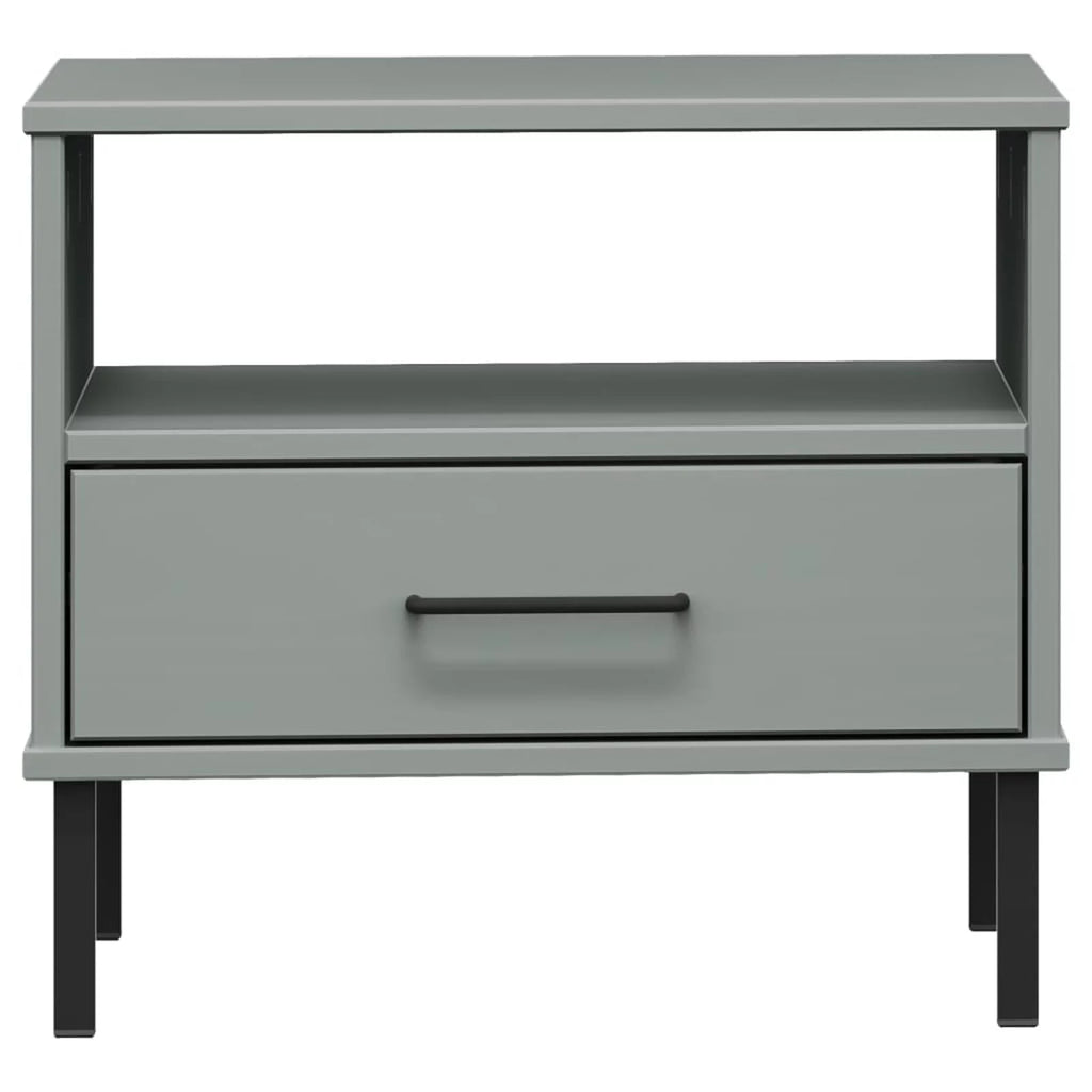 Pine Wood Bedside Cabinet with Storage Drawer and Open Compartment O50425