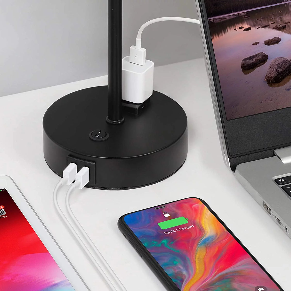 Table Lamp Set of 2 with USB Charging Ports and AC Outlet D1867