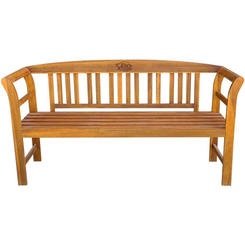 Acacia Wood Garden Bench with Black Seat Cushion J919871