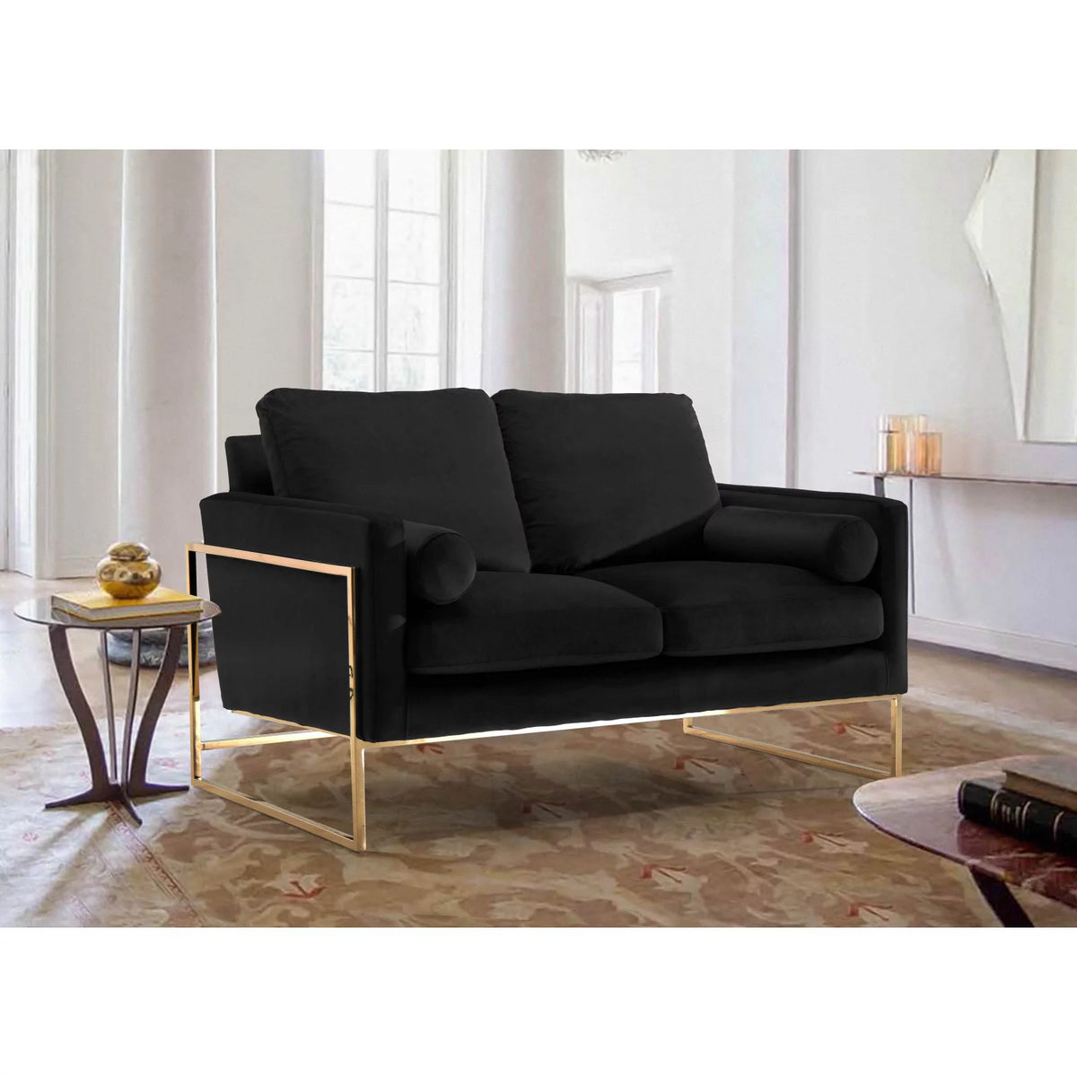 Navy Velvet Loveseat I45765