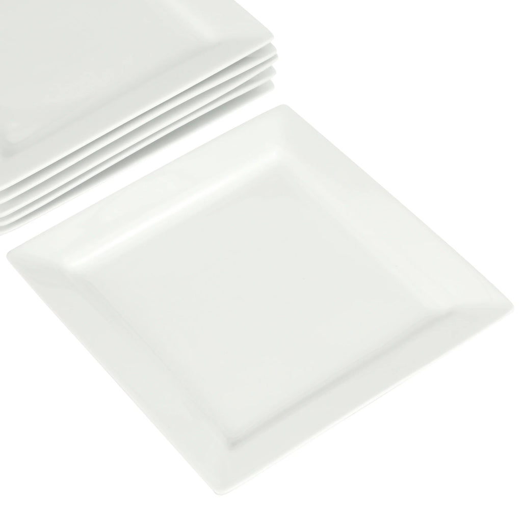 White Porcelain Dinner Plates, Set of 6 I64971