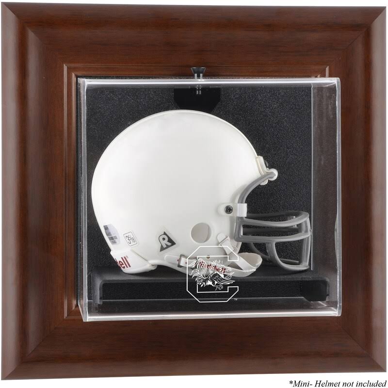 Brown Framed Wall-Mountable Mini Helmet Display Case D6430