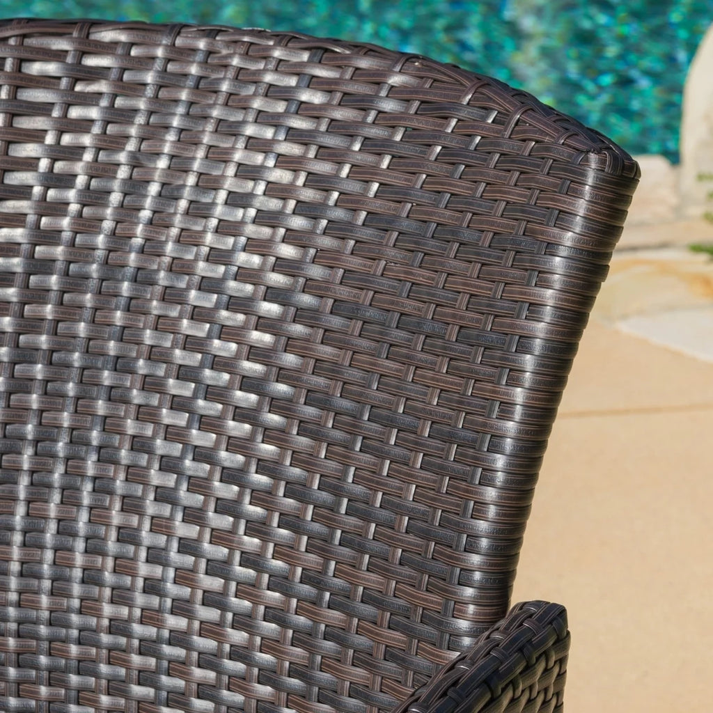 Multi-brown 7 Piece PE Wicker Outdoor Dining Set W22179