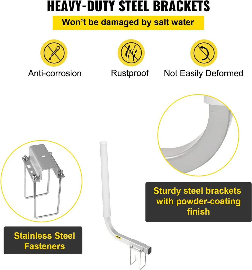 22 in. Steel Boat Trailer Guide-on with White PVC Tube Covers M7936