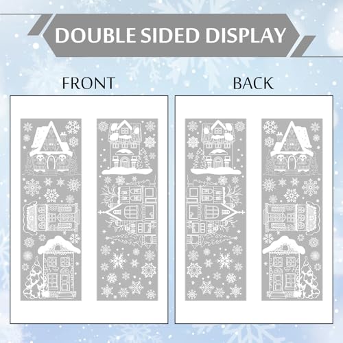 Extra Large Christmas Window Clings 4 Sheets Double-Sided Glass Decals Y589