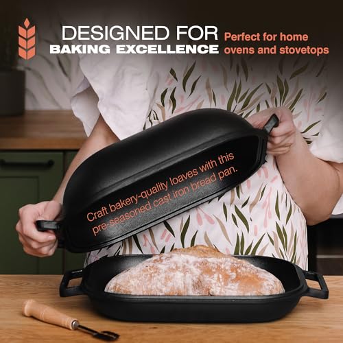 Black Heavy Duty Cast Iron Bread Pan with Lid E6383